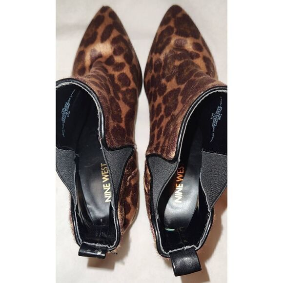 Nine West Colt Boots Booties FAUX Calf Hair Chelsea Womens Size 7.5 M - Picture 6 of 7